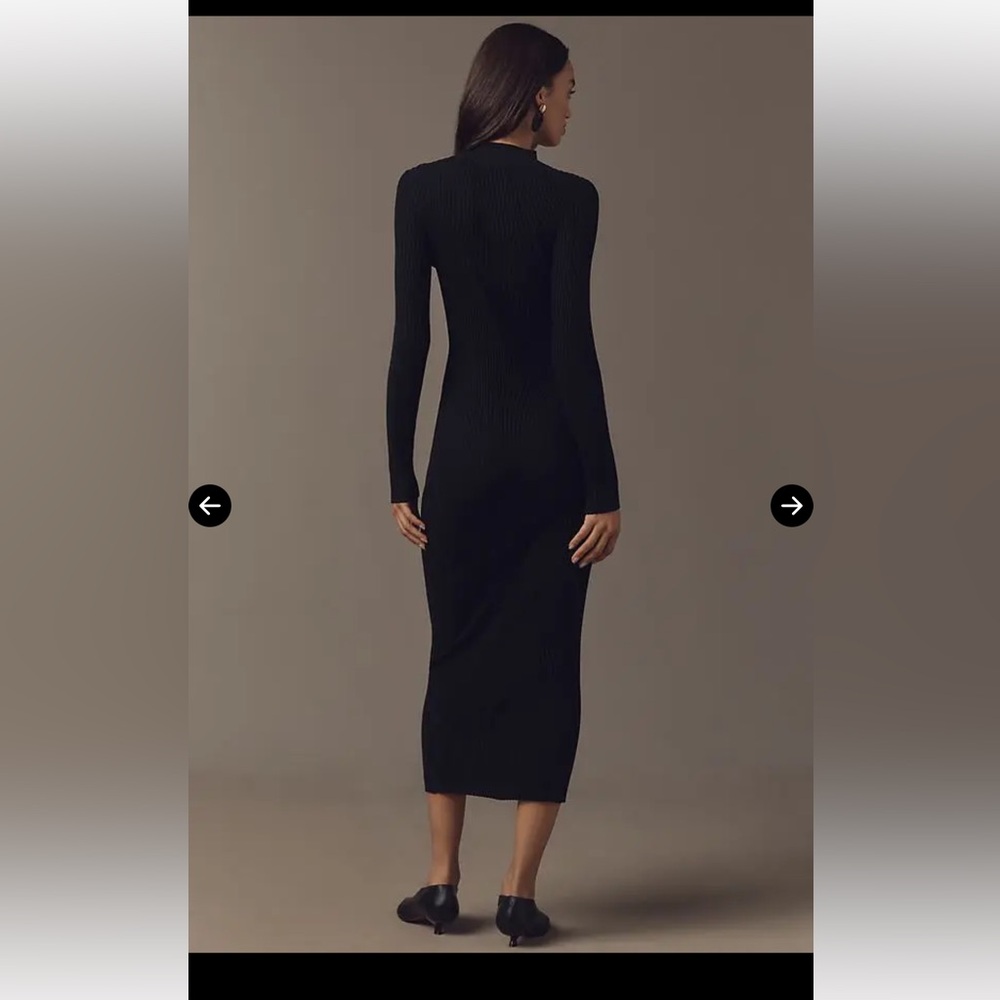 Anthropologie Long-Sleeve Studded Sweater Midi Dress - Picture 2 of 3